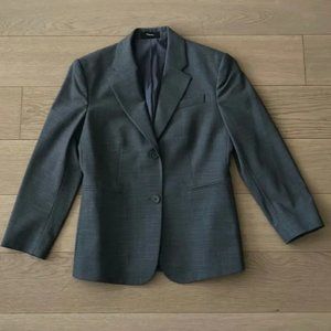 Single breasted theory blazer with cropped sleeves